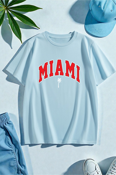 uyguntarz Unisex Miami Printed Design T-shirt
