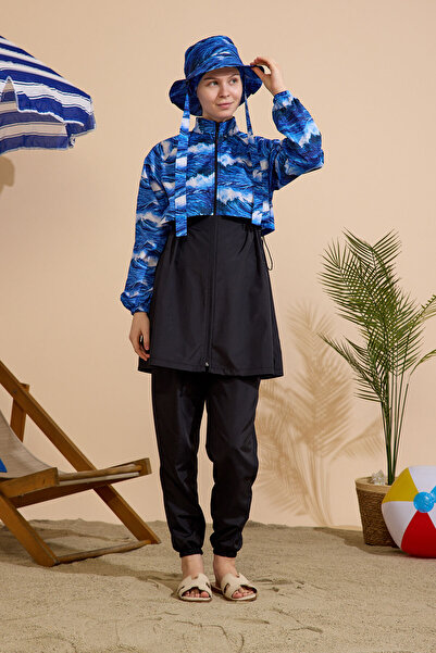 GAVLİA Women's Hijab Swimsuit Set of 5, Full Coverage with Zipper..