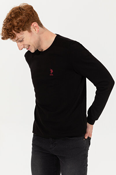 U.S. Polo Assn. Men's Black Basic Sweater 50251885-Vr046