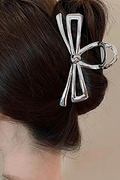 TAKIŞTIR Silver Color Metal Latch Buckle with Ribbon Figure