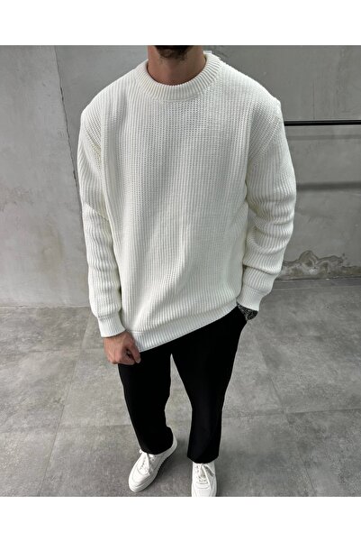 DIFRANSEL JEANS Men's Crew Neck Oversize Knitwear Sweater