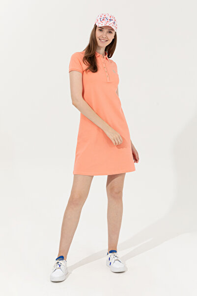 U.S. Polo Assn. Women's Salmon Polo Collar Knitted Dress 50246319-Vr047