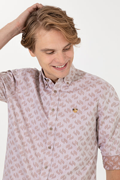 U.S. Polo Assn. Men's Camel Long Sleeve Shirt 50254246-Vr015