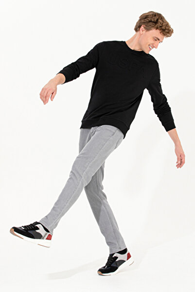 U.S. Polo Assn. Men's Black Basic Sweatshirt 50254503-Vr046