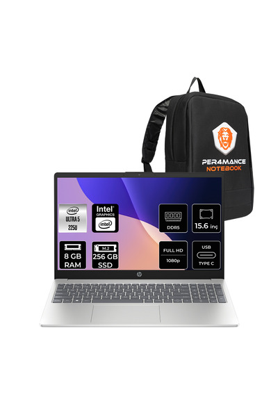 HP AI 15 Intel Core Ultra 5 225U 8GB 256GB SSD 15.6" FHD FDOS Dizüstü Bilgisa...