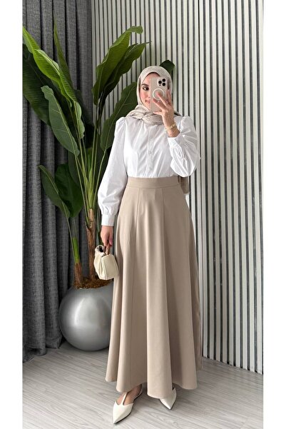 Molly Nelly Kadın Dökümlü Günlük Uzun Mevsimlik Etek