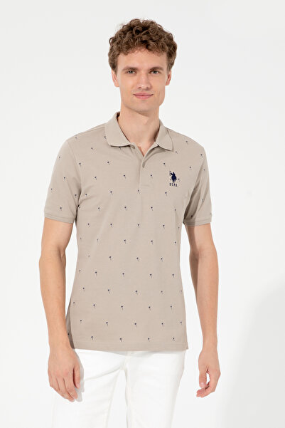 U.S. Polo Assn. Men's Khaki Polo Collar T-Shirt 50249159-Vr027