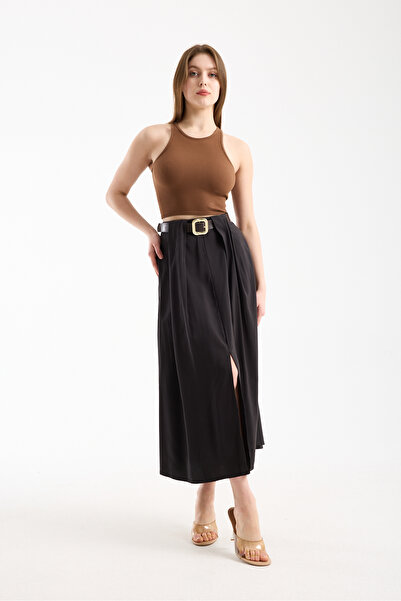 TheyYou Belted Slit Tencel Midi Skirt - Belted Slit Tencel Midi Skirt Trend