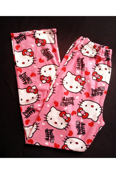 ERDL Hello Kitty Desenli Pijama Tek Alt ( Pamuk )