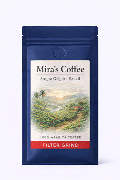 Mira's Coffee قهوة ميرا البرازيلية المفلترة 250 جرام - محمصة بالكامل، 100% أر...