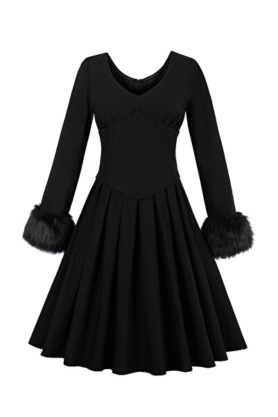 Toridas Kürk Detaylı Kadın Elbise