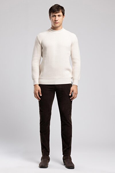 Lee Cooper Pierce regular waist slim fit straight leg coffee men's trousers