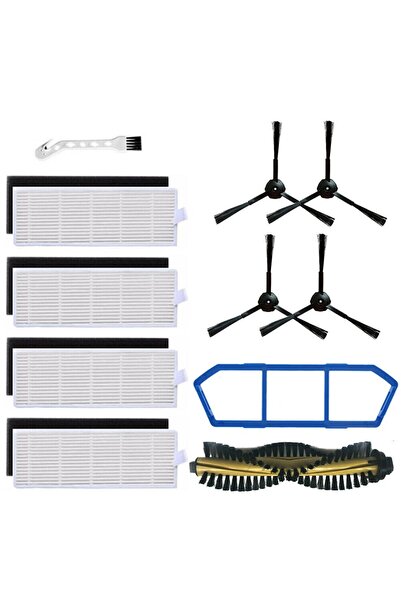 NO BRAND مناسب لملحقات مكنسة الروبوت ILIFE A4 A4S، فرشاة جانبية رئيسية، فلتر ...