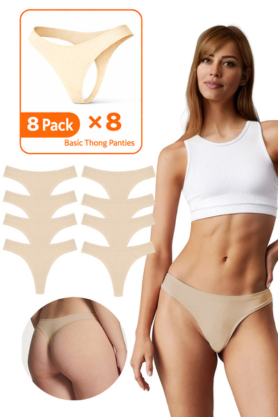 Yohannes Club Women'S, Cotton Basic Thong Panties, Skin Color, Elegant Elegan...