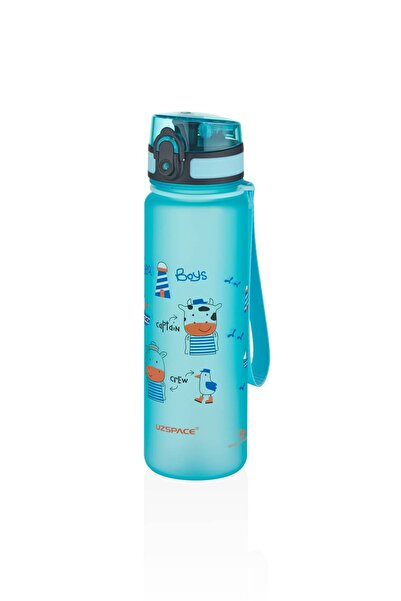 Uzspace Okul Su Matarası - Desenli - 500ml - Tritan Suluk Soft Touch