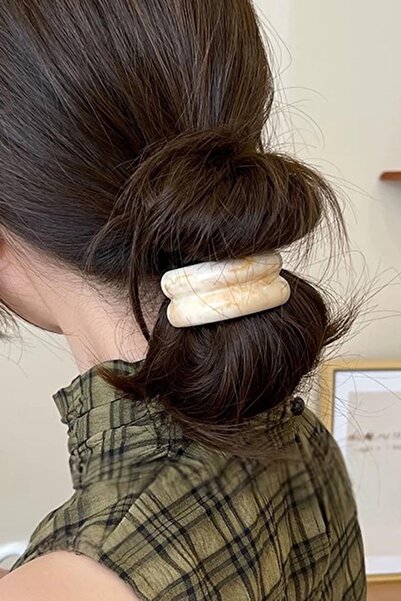 TAKIŞTIR Kopča od gume u boji kreme