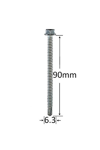 Gray Square Surub Autoforant Cap Hexagonal 6.3x90mm Zincat - 100buc/cutie