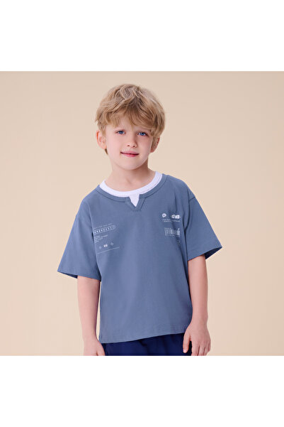 Giordano Kid's Relaxed Cotton Crew Neck Embroidered Tee