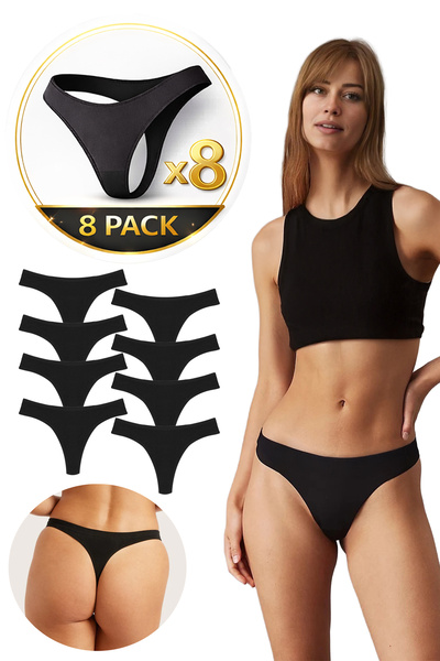 Yohannes Club Women'S, Cotton Basic Thong Panties, Black, Modern and Feminine...