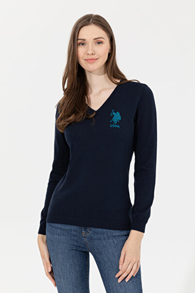 U.S. Polo Assn. Women's Navy Blue Basic Sweater 50237093-Vr033