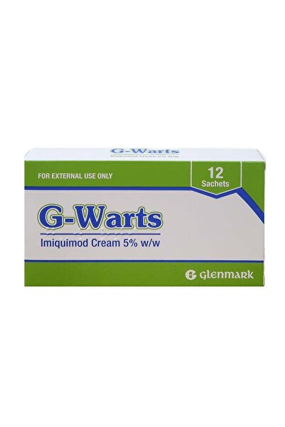 GLENMARK كريم جي وارتس 5% وزن/وزن، 12 كيسًا