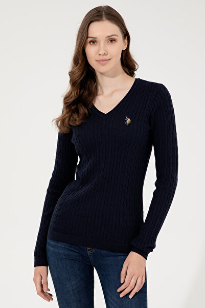 U.S. Polo Assn. Women's Navy Blue Basic Sweater 50255662-Vr033