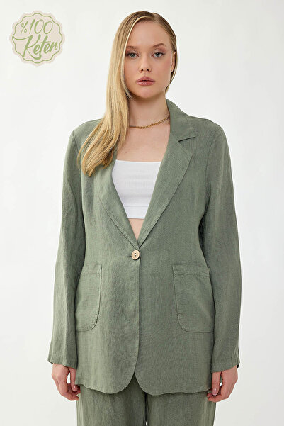 Vitrin 100% Linen Single Button Pocket Jacket