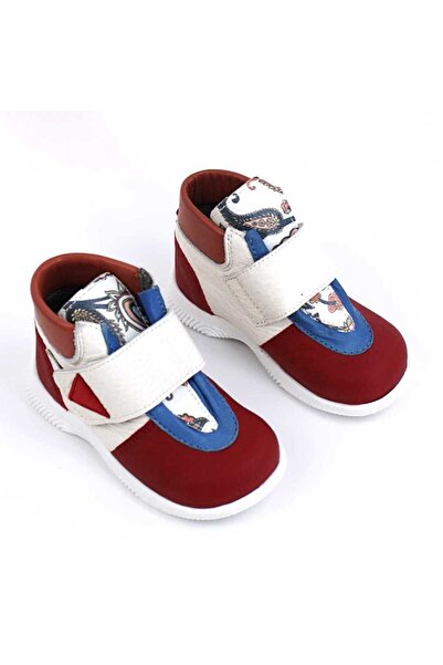 tino Children's boots, made of natural Leather FIRST STEPS 2995-WHITE/RED/1