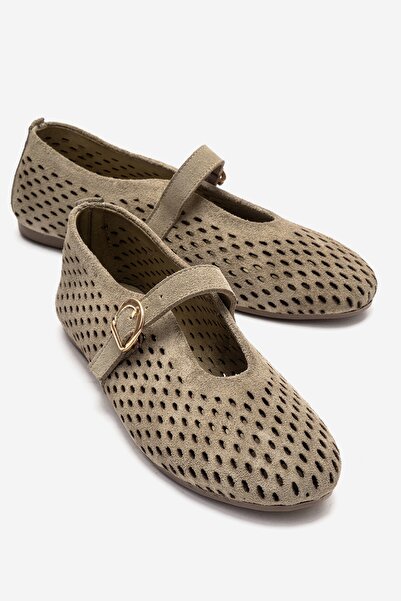 LuviShoes ARİAN Green S piele întoarsă H piele naturală Pantofi de damă cu pe...