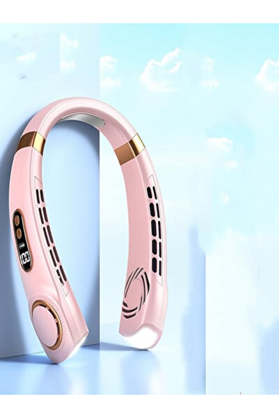 TYBJ Neck Fan Air Conditioner, 5 Speeds Adjustable,LED light (Pink)