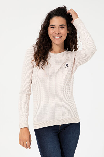 U.S. Polo Assn. Women's Cream Basic Sweater 50255658-Vr071