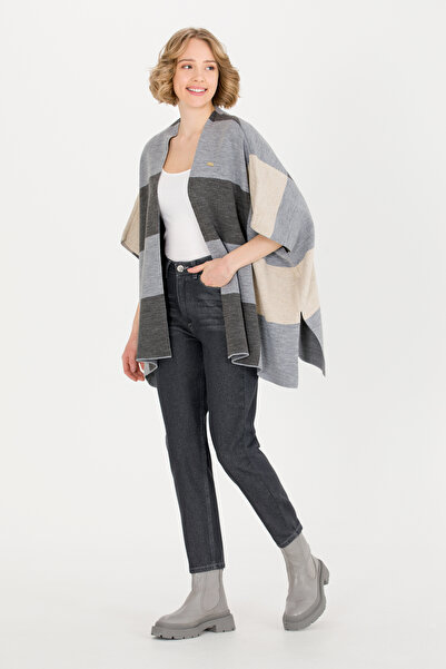 U.S. Polo Assn. Жіноче сіре меланжеве в'язане пончо 50255656-VR086