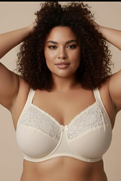 Brashop Εκρού Σουτιέν Μίνιμαϊζερ με Δαντέλα για Σύσφιξη και Μείωση Μεγέθους -...