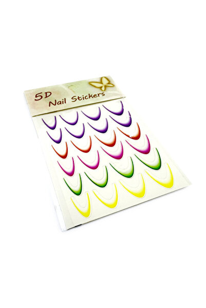 global fashion Αυτοκόλλητο με σχέδιο slider μύτης σε χρωματιστό γαλλικό-ombré