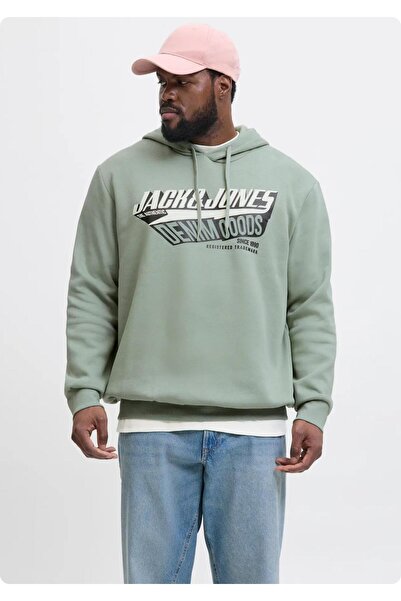 Jack & Jones JACK&JONES 12258873 JJELOGO ON YAZILI BUYUK BEDEN ERKEK SWEAT