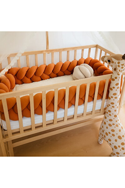 Jaju Baby 120x200 حماية جانبية للسرير منسوجة باللون البرتقالي 3 - حماية مونتي...