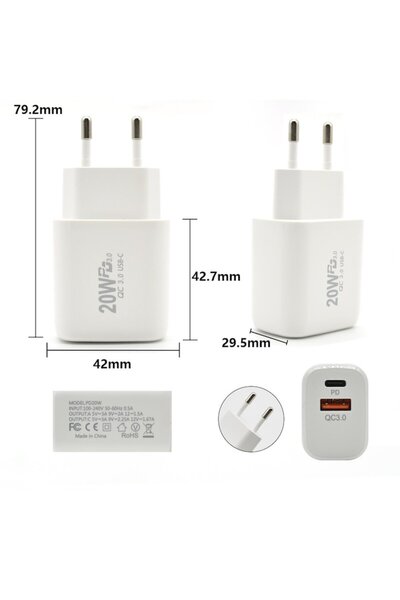 OEM Încărcător rapid pentru telefon, cu porturi duble USB-A și USB-C