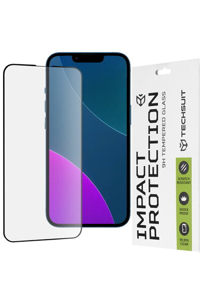Techsuit Folie pentru iPhone 13 mini - 111D Full Cover / Full Glue Glass - Black