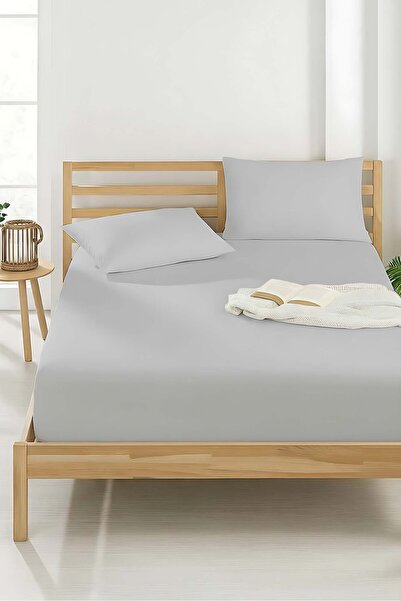 Rivaİstanbul Light Gray Double Cotton Flat Sheet