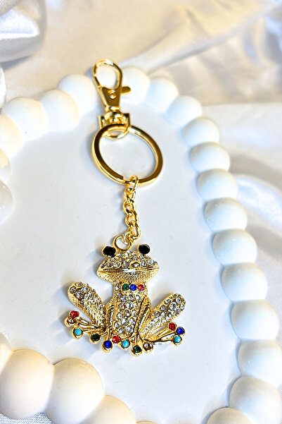 Luxe Loom Zarafetin Işıltısı Stylish Zircon Stone Gold Color Frog Figured Gif...