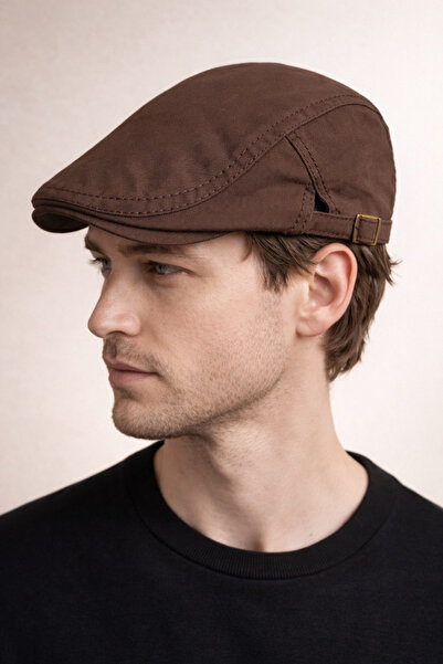 Külah Clean Form Flat Cap – Mocha Stone Buckle Cap