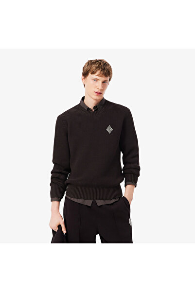 Lacoste Erkek Classic Fit Bisiklet Yaka Kahverengi Kazak