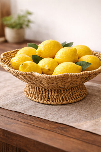 LEONEV Rattan çiçek model meyvelik 28x8 cm