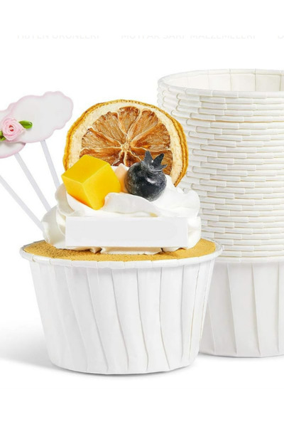 pratikpastacılık Black 50-Piece Cake Mold 6.5x4 Cm Hard Cardboard Muffin Mold...