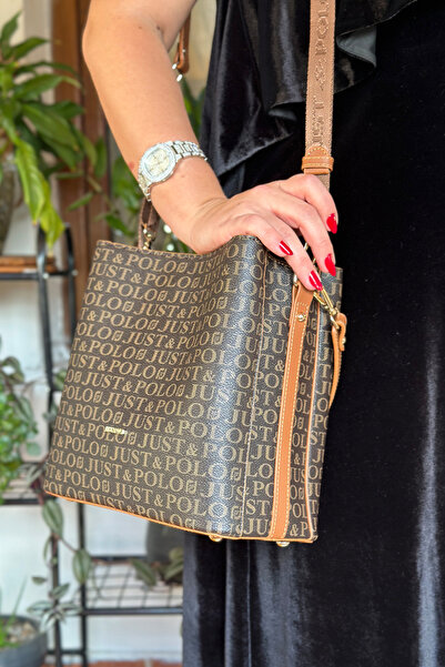 Just Polo Original 4-Compartment Double Strap Women's Shoulder Bag Medium Siz...