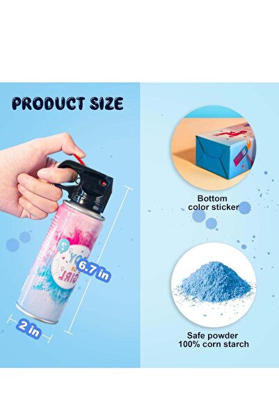 Rally بودرة بخاخ للكشف عن جنس المولود باللون الأزرق للأولاد، مثالية لحفلات اس...