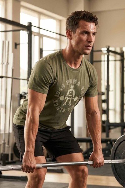 Puma Ανδρικό μπλουζάκι GreenTraining Since 1948 Graphic με τύπωμα Sports T-shirt