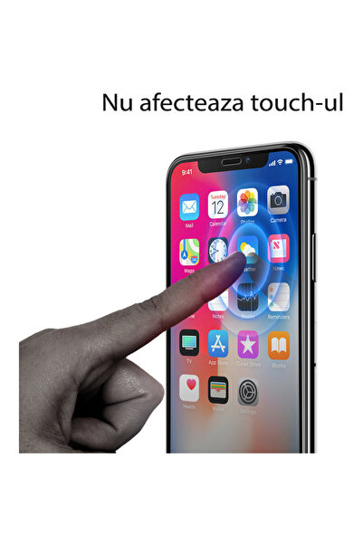 Spigen Folie Sticla Full Cover iPhone XS / X Negru (9H, 2 folii frontale)