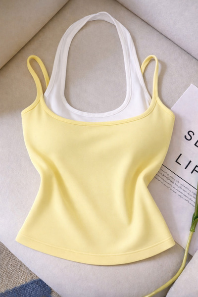 ÖZ PAMUK Βαμβάκι LU Γυναικεία μπλούζα με διπλό χρώμα, μαλακή μπλούζα με κορδό...