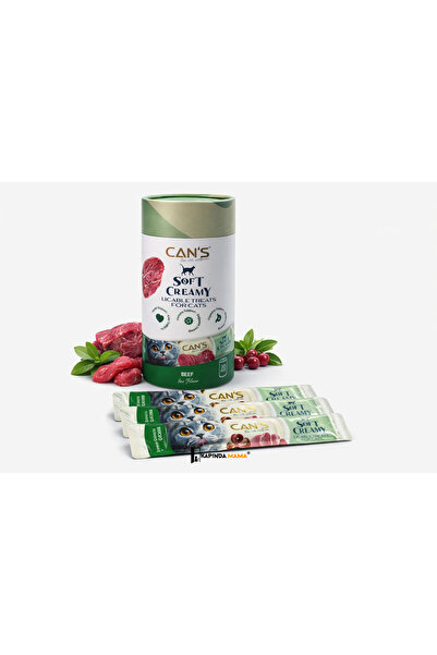 Cans Can’s Soft Creamy Biftekli Kedi Ödül Kreması 15 gr x 30’lu